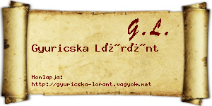 Gyuricska Lóránt névjegykártya